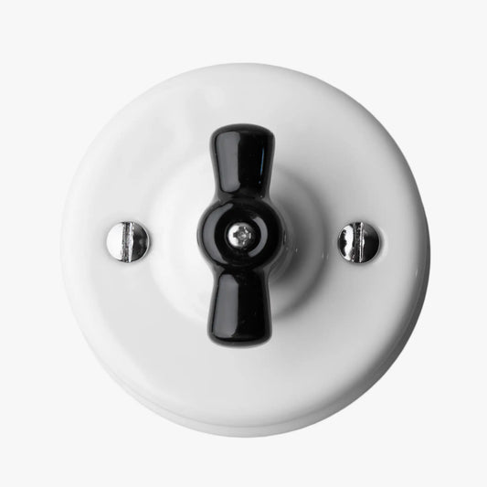 Alexandra - White Black - Switch - 1 Gang - 2 Way